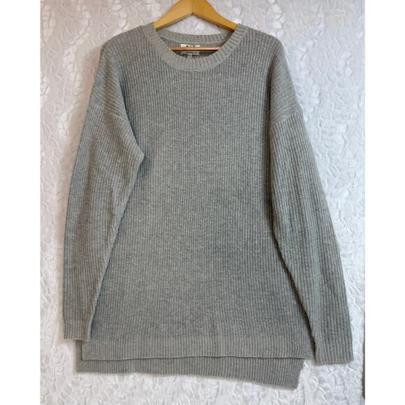 Six Crisp Days Soft Angora Blend Gray Oversized Side Slit Tunic Boho Sweater M/L - Picture 1 of 8